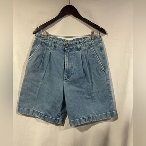 Valentino vintage pleated Bermuda denim shorts 32”